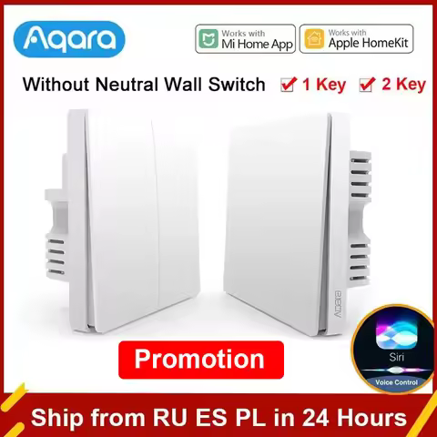 Aqara D1 C1 Wall Switch Smart Home Light Control Without Neutral Single Fire Wire Zero Line ZigBee W