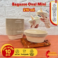 Bagasse Oval Mini Double Scoop Ice Cream Gelato 210 ML Bagasse Cup Ice Cream Oval Ice Cream Gelato P