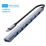 KEBETEME 7 in 1 USB C HUB 3.0 7 Port Multi Splitter Adapter OTG USB Adapter for PC Laptop