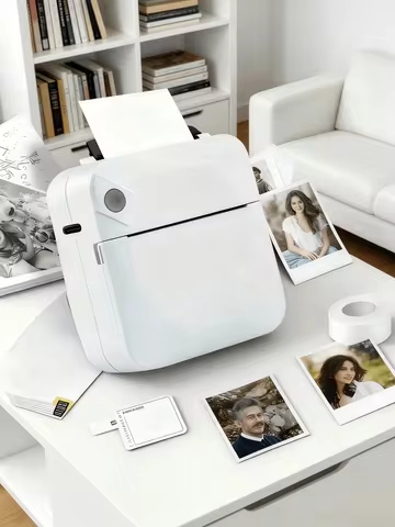 A portable wireless mini printer - wireless photo, label, memo printer, compact thermal printer