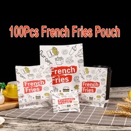 100Pcs Fries Paper Holder Fries Pouch Shawarma Burger Wrapper Greaseproof Paper Graham Bar Packaging