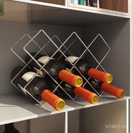 Display Shelf Bracket Red Wine Simple Shelf Lattice Wine Bottle Wine Cabinet Diamond Decoration Red 
