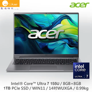 acer - [990g 輕薄 ] Swift Lite SFL14-52M-73LJ ( Intel Ultra 7 155U/ 14" FHD IPS ) 手提電腦