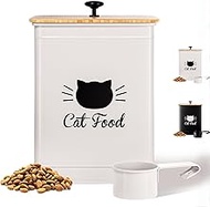 Cat Food Storage Container with Scoop - 5-7 lb (25 Cup) Capacity Metal Cat Food Container with Airti