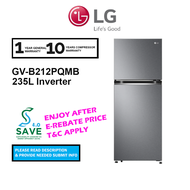 LG 235L Top Freezer 2 Door Fridge GV-B212PQMB Inverter GVB212PQMB / Elba 250L ER-Q2557IN(GR) Refrigerator Dual Inverter ERQ2557INGR Peti Sejuk