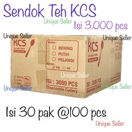 KCS WHITE Plastic Teaspoon [1 Box] contains 3000 pcs