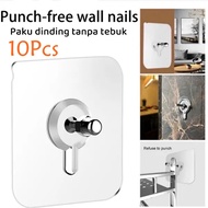 10 Pcs Punch Free Screws Self Adhesive Hanging Hooks Cross Stitch Painting Photo Frame No Hole Multi