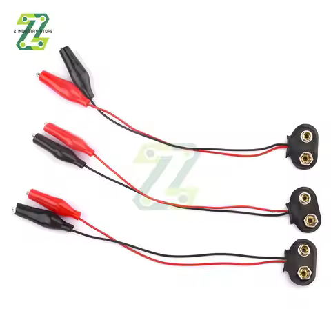 3PCS 9V Battery Power Connector Snap Clip Adapter T-type 9 V Dual Wire Holder Cable 9Volt 18cm Lead 