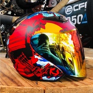 NHK Matte Samurai 2020 Limited Edition Double Visor Helmet Haikal Koi Fish Japan Glow In Dark Matte Red