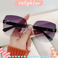 SOLIGHTER Rimless Sunglasses Summer Fashion Vintage Women Shades