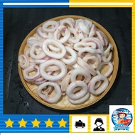 China IQF Squid Ring Skin On / 中国有皮苏东圈 (1kg/pk) Sotong Bulat Ada Kulit - Old Mama Seafood