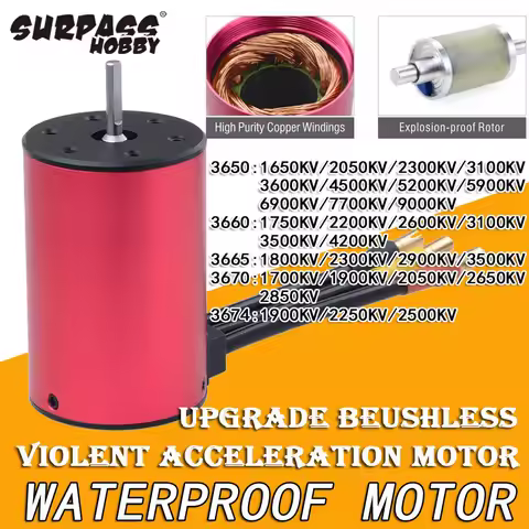 Surpass Hobby Waterproof Brushless KK 3650 3660 3665 3670 3674 Motor for 1/8 1/10 RC Car Drift Racin