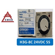 OMRON H3G-8C 24VDC (5S,10S,30S,60S,30M,) H3G-8C 100~120VAC 60M TIMER, SPDT RELAY