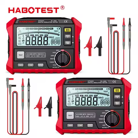 HABOTEST HT5203/HT5205 1000V Insulation Resistance Tester Earth Ground Resistance Tester Digital Meg