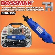 ~ BOSSMAN BMG135 Mini Grinder/Engraver/Polisher Set w/210 accessories