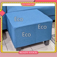 Bangku Kain Biru H15" L21" W21"