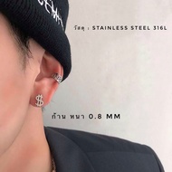 Stainless Steel Ear Ring Silver Dollar Very Beautiful.