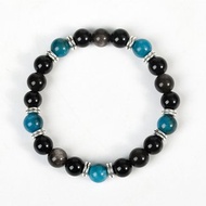 【天然水晶手串】黑曜石磷灰石手鍊 / 辟邪水晶