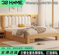 實木床 單人床 bed 軟包床架 北歐床 雙人床 single bed 4尺床 儲物床 簡約床架 牀架 床褥 queen bed double 床 H6HP23711