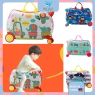 🐳Roll and Play Ride on Suitcase Kids Baby Luggage Bagasi Kartun Budak Scooter Bike Travel Beg Holida