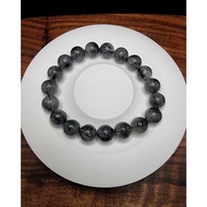 Black Rutile Quartz Crystal Full Stone Bracelet 4A 10mmnatural F1149