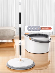 Joybos ชุดถังปั่น ไม้ม็อบถูพื้น ชุดถังปั่นเดี่ยวรุ่นพรีเมี่ยม แบบสี่เหลี่ยม Spin Mop ถังแยกน้ำสะอาด-