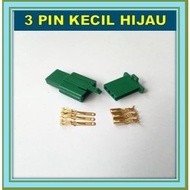 HIJAU Small green 3 pin socket small 3 pin socket/ small 3 pin cable connector/ 3 pin cable socket/ 