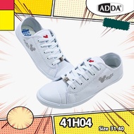 รองเท้าผ้าใบ ADDA รองเท้าผ้าใบนักเรียนสีขาว รองเท้านักเรียนผู้หญิง รองเท้าพละ  พื้นกันลื้นได้ดี สะดวกในการเดินทาง รุ่น 41H04
