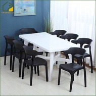 ▥ Plastic dining table and chair set combination Outdoor Table Dining Chair Garden Night Market table