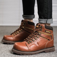 【original】 COD Caterpillar Carter Steel Toe Safety Shoes Mens Plain Color Drop Resistant Waterproof 