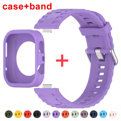 Soft Silicone Strap+Silicone Case for Huawei Watch Fit 4 Pro Sports Strap Case Hollow for Huawei Fit