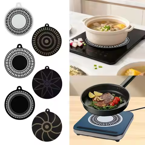 Black Induction Hob Protector Mat Silicone High Temperature Resistance Induction Cooker Pad Placemat