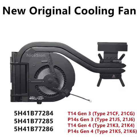 New Original For Laptop Lenovo Thinkpad T14 Gen3 P14s Gen4 CPU Cooling Fan Heatsink Cooler 5H41B7728