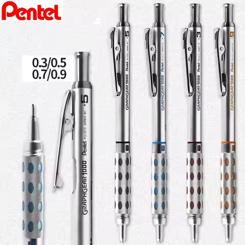 Japan Pentel Graphgear 1000 Metal Mechanical Pencil 0.3/0.5/0.7/0.9MM Low Center of Gravity Drawing 