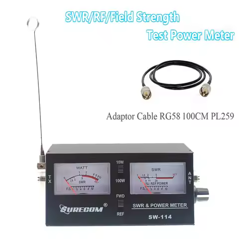 Surecom SW-114 100W SWR/RF/Field Strength Test Power Meter for Relative Power 3 Function Analog with