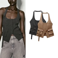 Zara Autumn New Style Vest Women Halter Halter Neck Collar Top3067108 3067029