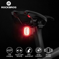 ROCKBROS Bicycle Rear Light Smart Auto Brake Induction USB Rechargeable TailLight