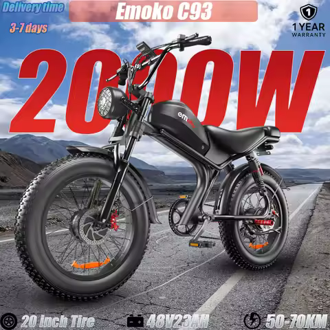 C93 Dual Motor E Bike 2000W 48V23Ah 34-47mi Range Dual Hydraulic Brakes Dual Suspension 8-11h Charge