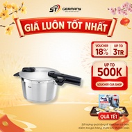 Fissler 4.5L Vitaquick Black pressure cooker made in Germany with premium quality steaming basket