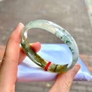 冰種 緬甸翡翠 A玉 玉鐲 • 冰玻種飄花翡翠貴妃鐲