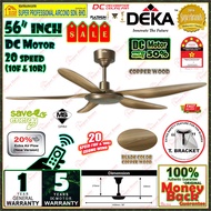 Deka Ceiling Fan F5DC PRO CPW 56 inch Remote Control DC Motor Ceiling Fan 5 Blades Copper Wood