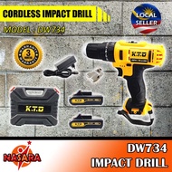 NASARA ~ KTO DW734 CORDLESS IMPACT DRILL SCREWDRIVER HAMMER 3 MODE 2 SPEED 2 BATTERY