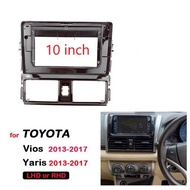 TOYOTA VIOS / YARIS 10" INCH DOUBLE DIN ANDROID HEAD UNIT FRAME 2013-2017 ANDROID PLAYER CARPLAY AND
