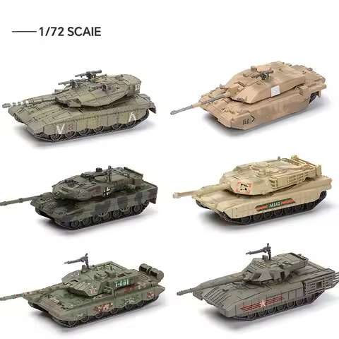1/72 Modern US Army Tank M1A2 Leopard 2A7 Main Battle Tank Military Model AH-64 Copter Airplane Mode