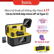 Micrô kỹ thuật số không dây Hoco L17 cài áo từ tính kép micro cổng TypeC kèm đầu chuyển sang IP Dock