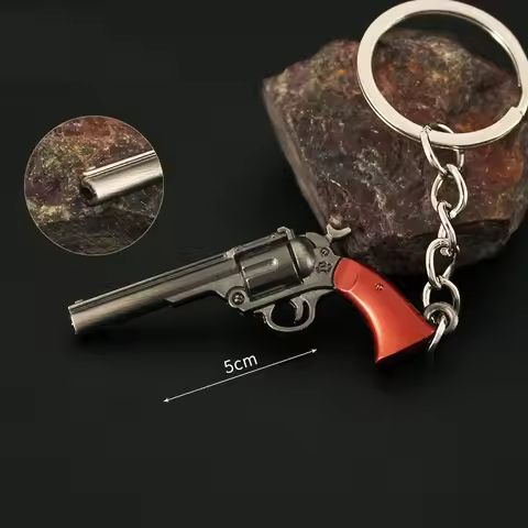 5cm Mini Gun Model Keychain B Model Jewelry Weapon Metal Pendant Key Chain Chaveiro Bag Car Key Hold