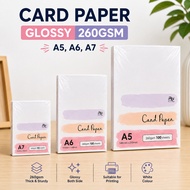 100pcs A5 A6 ART CARD 260gsm / Glossy Card / Kertas Kad