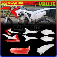 แผ่นบังโคลนหน้าหลัง VBUJE แผ่นกันโคลนสำหรับฮอนด้า CRF250R CRF450R แผงด้านข้างหม้อน้ำแผ่นตัวเลขด้านข้