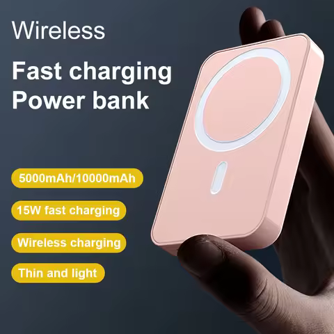 5000mAh Magnetic Wireless Power Bank 15W Fast Charging Portable Slim MagSafe Powerbank Mini Thin Mag