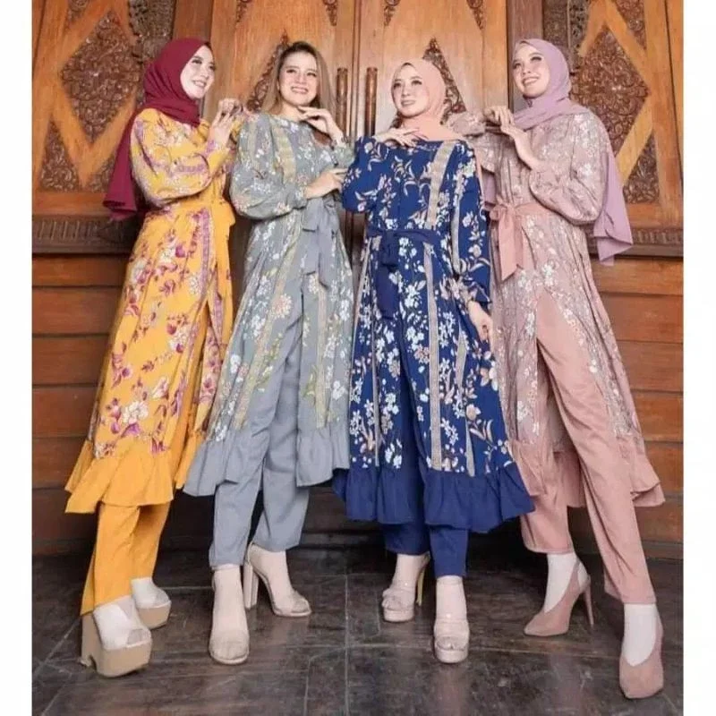 VERNI LONGSET WANITA // GAMIS SET CELANA MONALISA